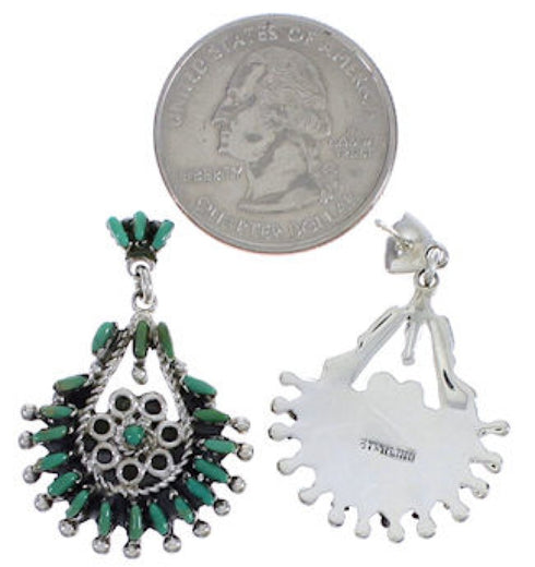 Southwest Turquoise Sterling Silver Jewelry Post Earrings PX31341